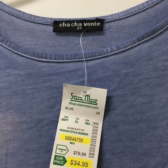 𝅺NWT ChaCha Vente Plus Size 3/4 Sleeve Blouse - Picture 3 of 3